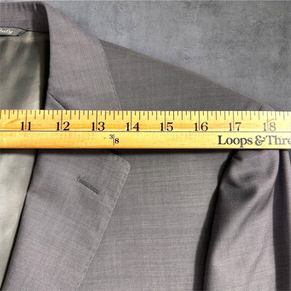 CANALI Made in Italy 40L US Gray Mens Blazer Sport Coat Jacket SUPER120*S Wool - Picture 9 of 16
